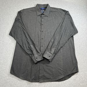 Joseph Abboud Large JOE Long Sleeve Button Up XLT Slim Fit Gray Dot Pattern